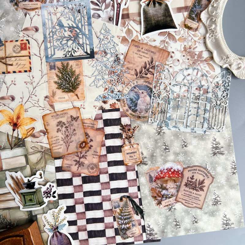 Autumn to Winter Ephemera Mystery Kit 80PCS