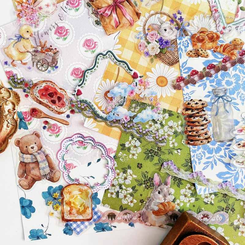 Pastoral Watercolors Ephemera Mystery Kit 85PCS