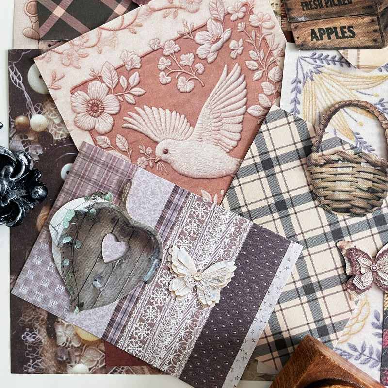 Caramel Textile Ephemera Mystery Kit 70PCS