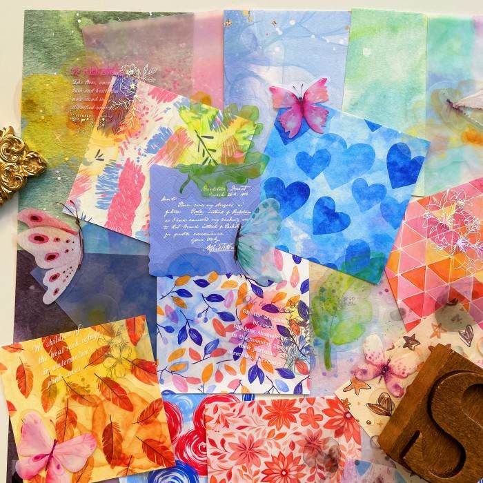 Gentle Blossoms Ephemera Mystery Kit 120PCS