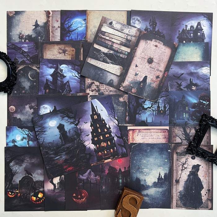 Cursed Mansion Collage Paper 28Sheets