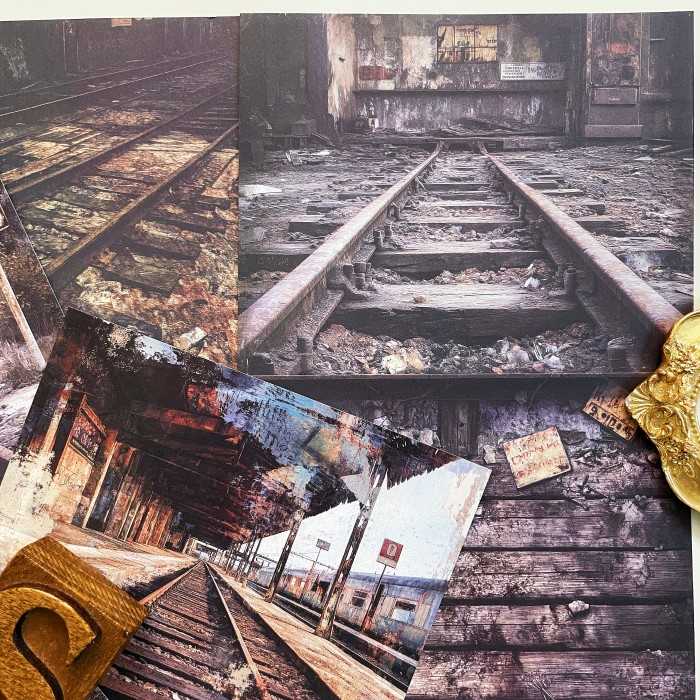 Iron Tracks Collage Paper 12Sheets