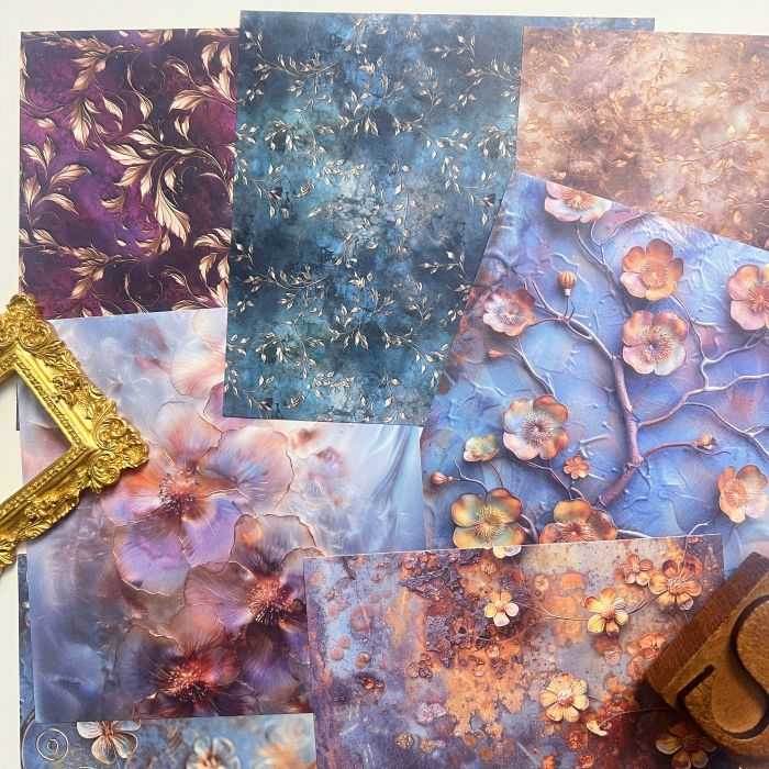 Metallic Leaves Collage Paper 24 Sheets