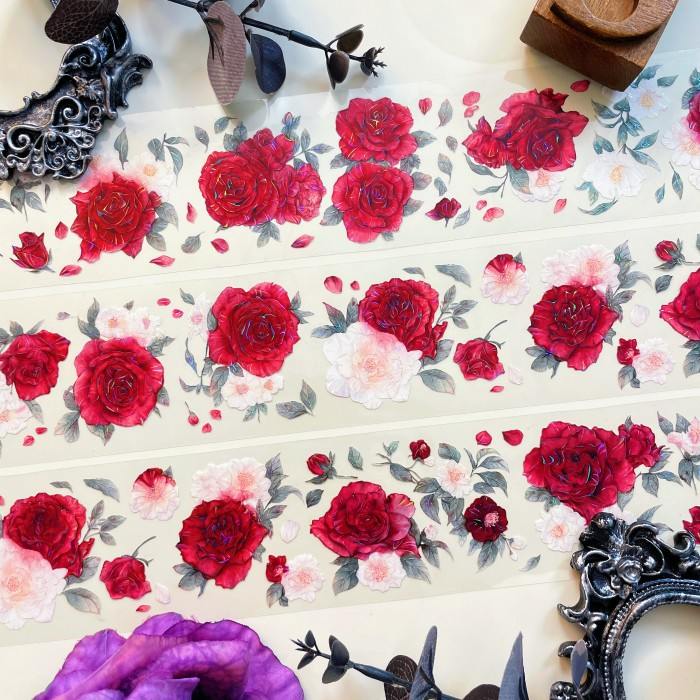 Rose Camellia PET Tape | Mujie Studio