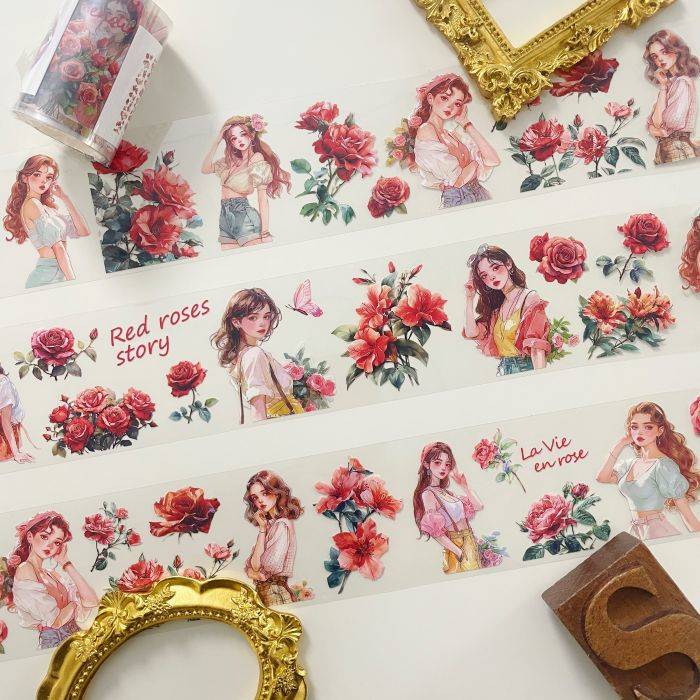 Red Rose Story Tape Roll | WUBAO