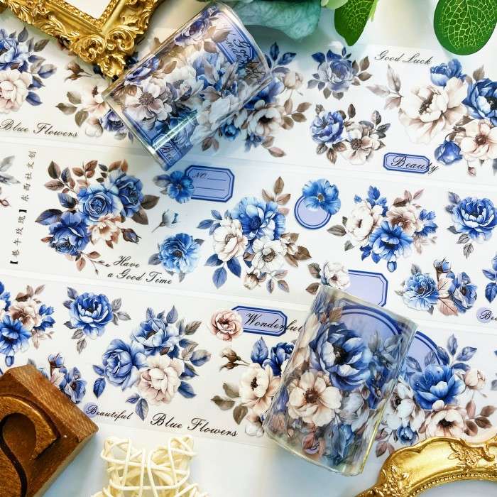 Blue Alley Rose PET Tape Roll | Dong Xi