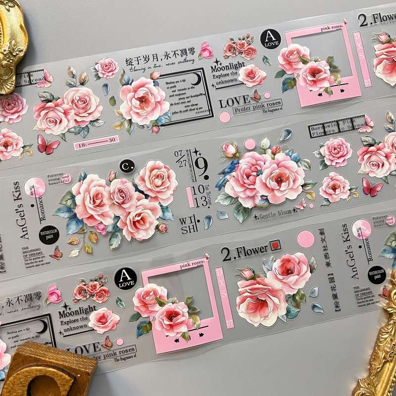Pink Rose Garden PET Tape Roll | Dong Xi