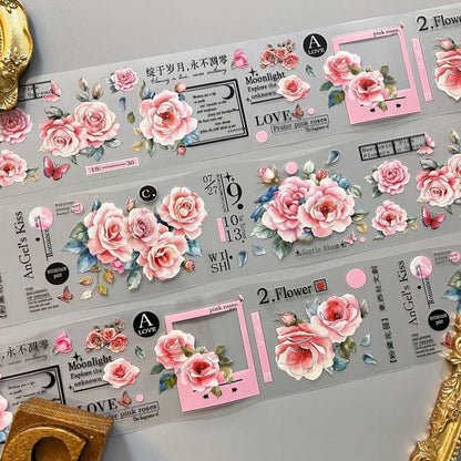 Pink Rose Garden PET Tape Roll | Dong Xi