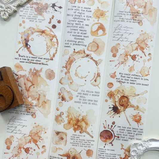 Coffee Stains Poetry Washi Tape Roll | As You Wish