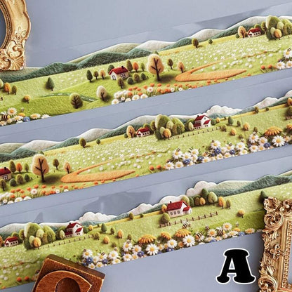 Felt Mini World Kraft Paper Sticker Roll