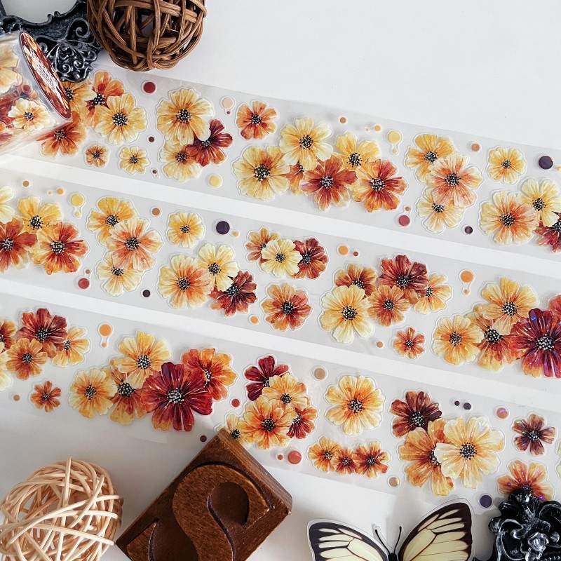 Brown Petals PET Tape | Xiao Bai Jia