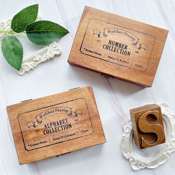 Engraved Time Rubber Stamp Set