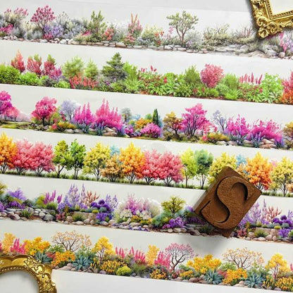 Bushes And Flowers PET Tape Roll