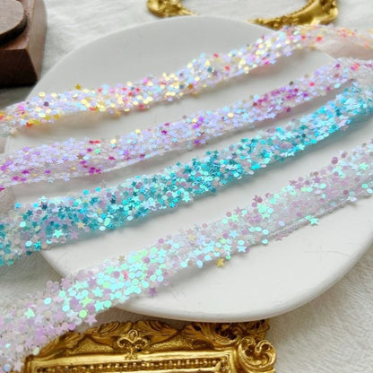 Glitter Sticker Strips with Self-Adhesive Backing