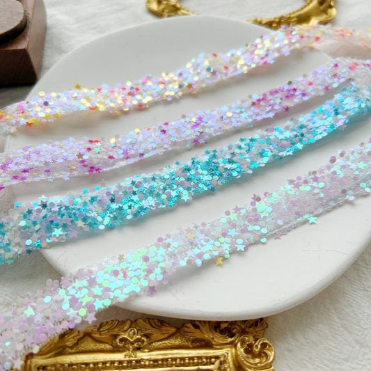 Glitter Sticker Strips with Self-Adhesive Backing