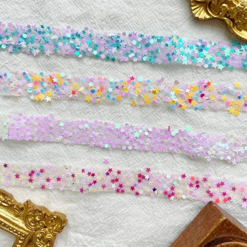 Glitter Sticker Strips with Self-Adhesive Backing