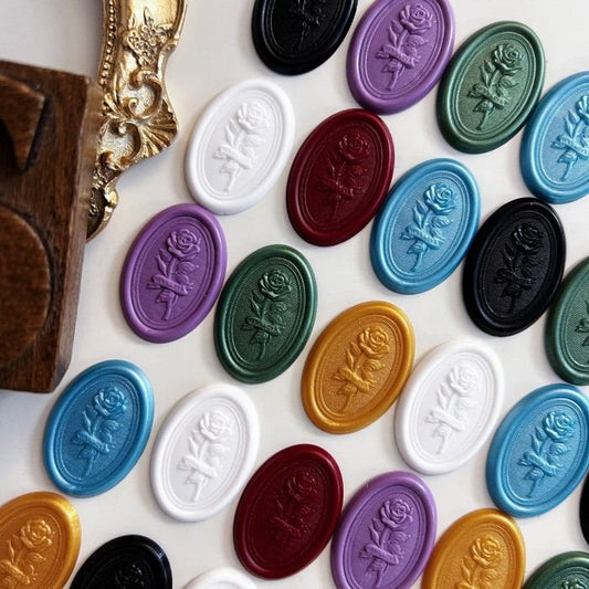 Rose Etch Wax Seal Sticker 10PCS