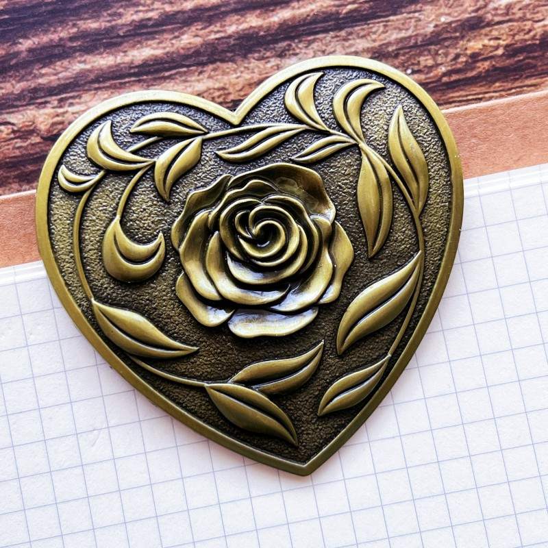 Lovely Heart Brass Bookmark