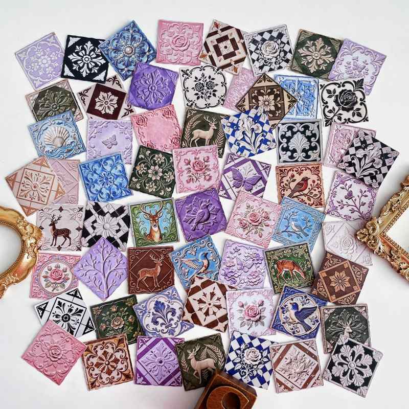 Relief Tile Sticker 60PCS
