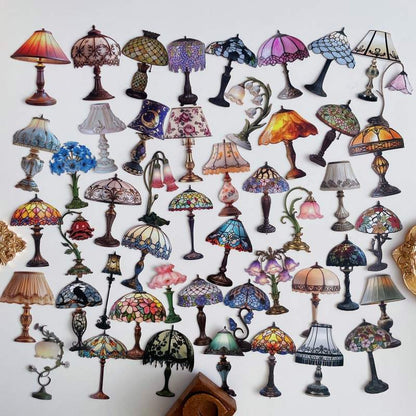 Retro Lantern Language Sticker 48PCS