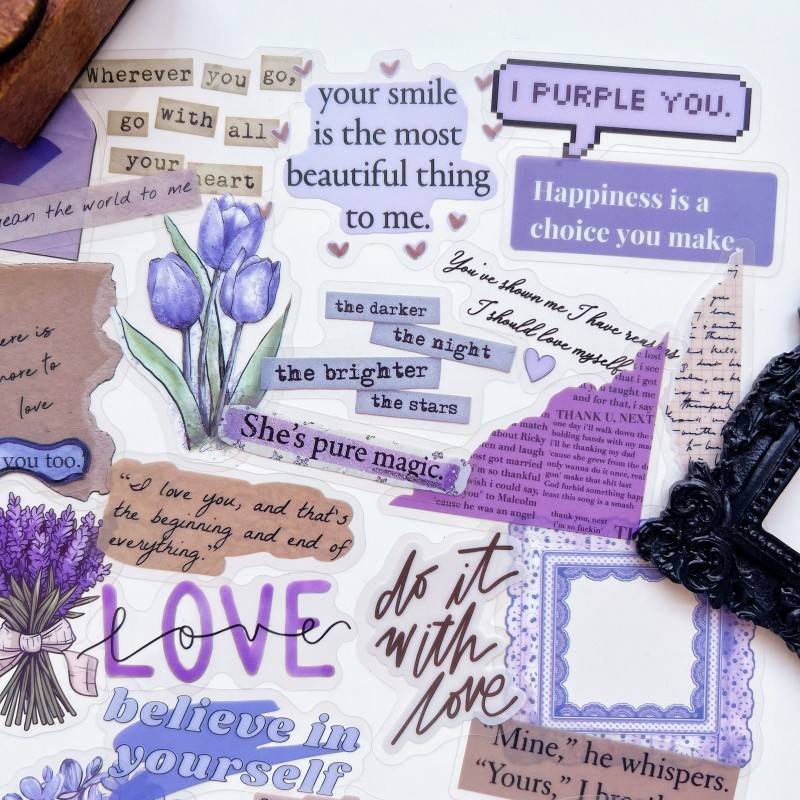Purple Poetry Sticker 50PCS