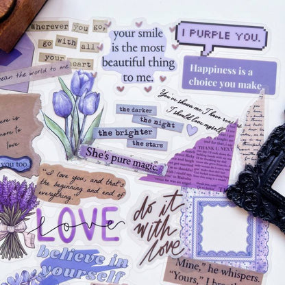 Purple Poetry Sticker 50PCS