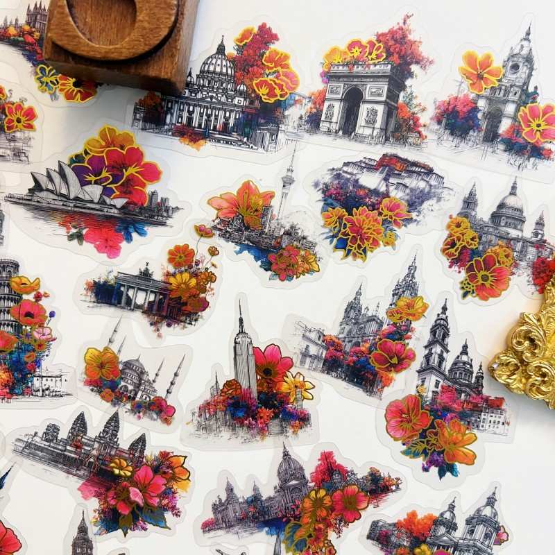 Hidden Blossoms Sticker 50PCS