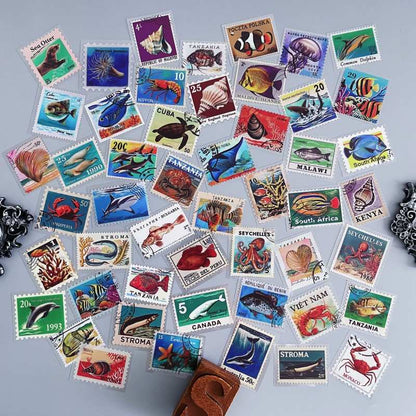 Ocean Stamps Sticker 50PCS