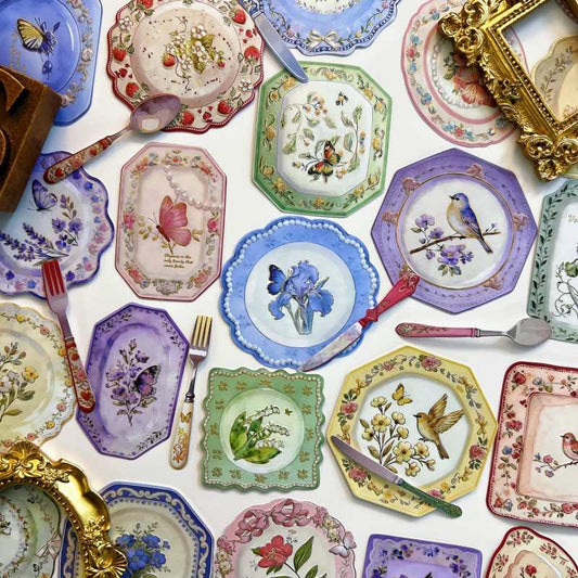 Elegant Tableware Sticker 60PCS
