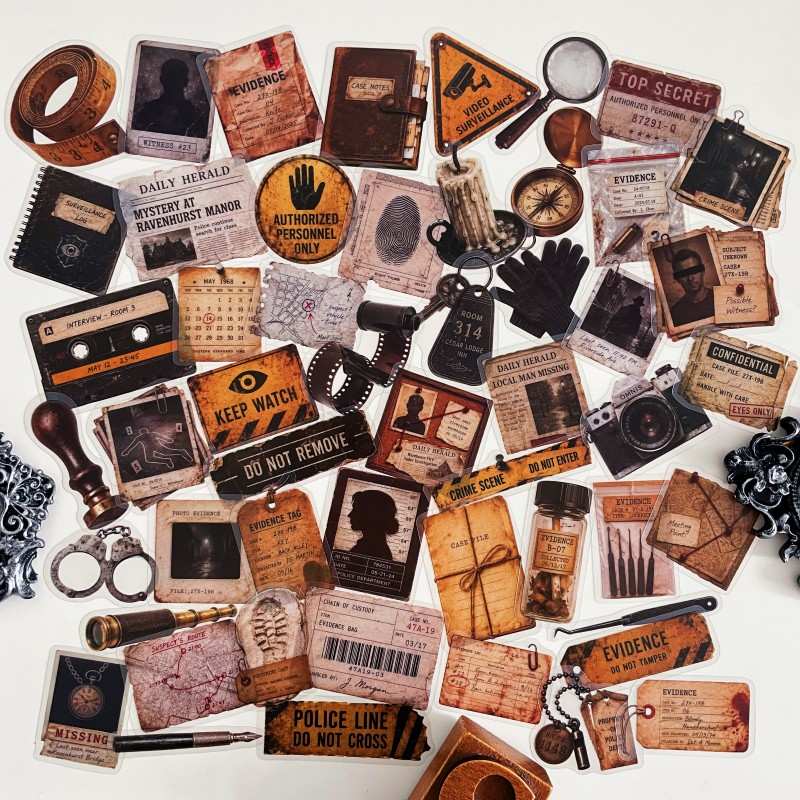 Detective Newspaper Sticker 50PCS