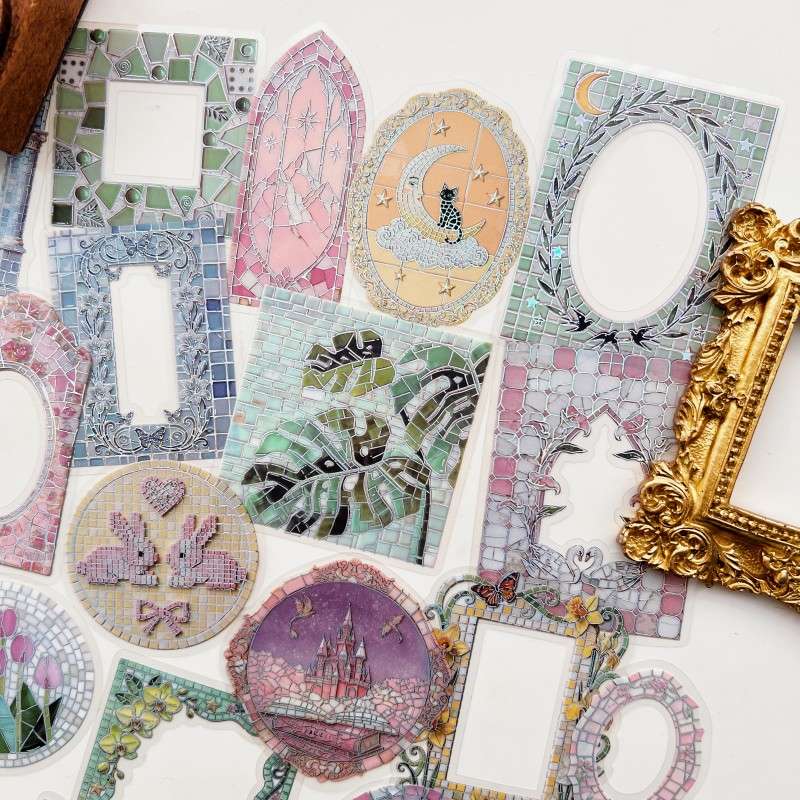 Glass Colored Brick Sticker 40PCS