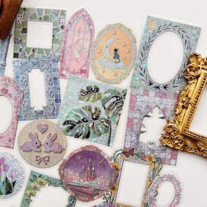 Glass Colored Brick Sticker 40PCS