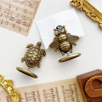 Vintage Brass Memo Clip Holder