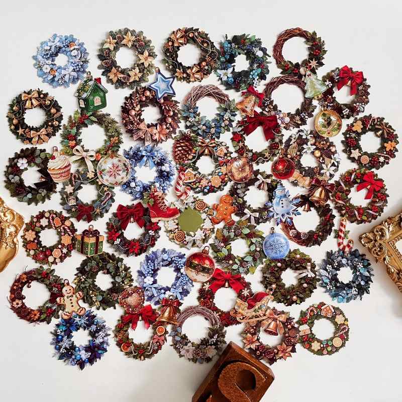 Christmas Wreath Sticker 60PCS