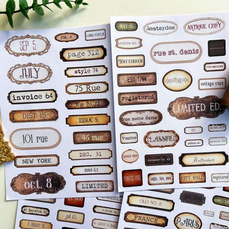 Rustic Letters Sticker 5Sheets