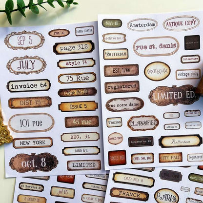 Rustic Letters Sticker 5Sheets