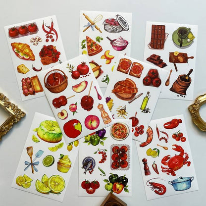 Watercolor Dish Sticker 8Sheets
