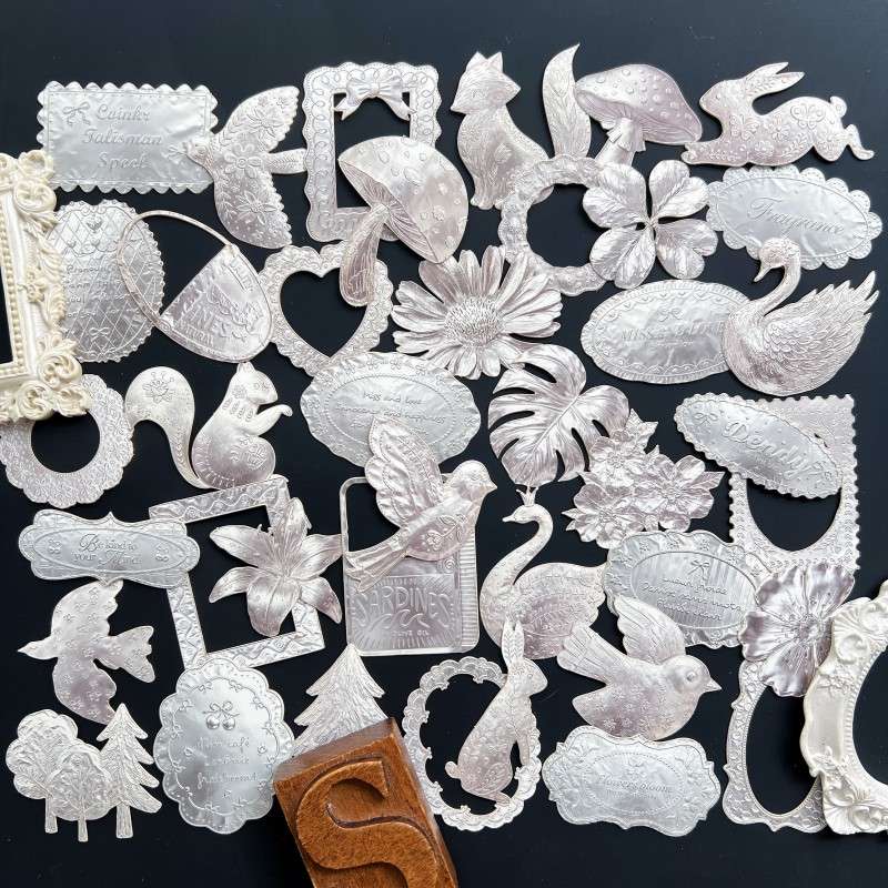 Silver Light Handmade Sticker 40PCS