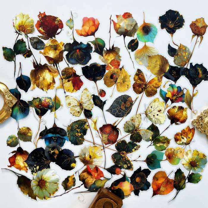 Gilt Flower Shade Sticker 40PCS