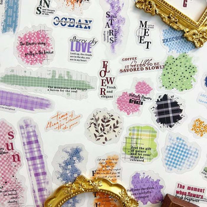 Colorful Plaid Sticker 90PCS
