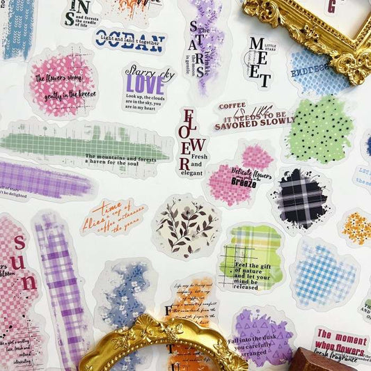 Colorful Plaid Sticker 90PCS
