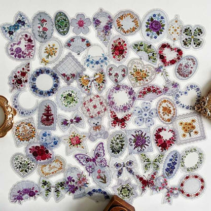 Sheer Floral Sticker 60PCS