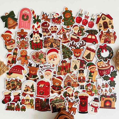 Antique Xmas Sticker 50PCS