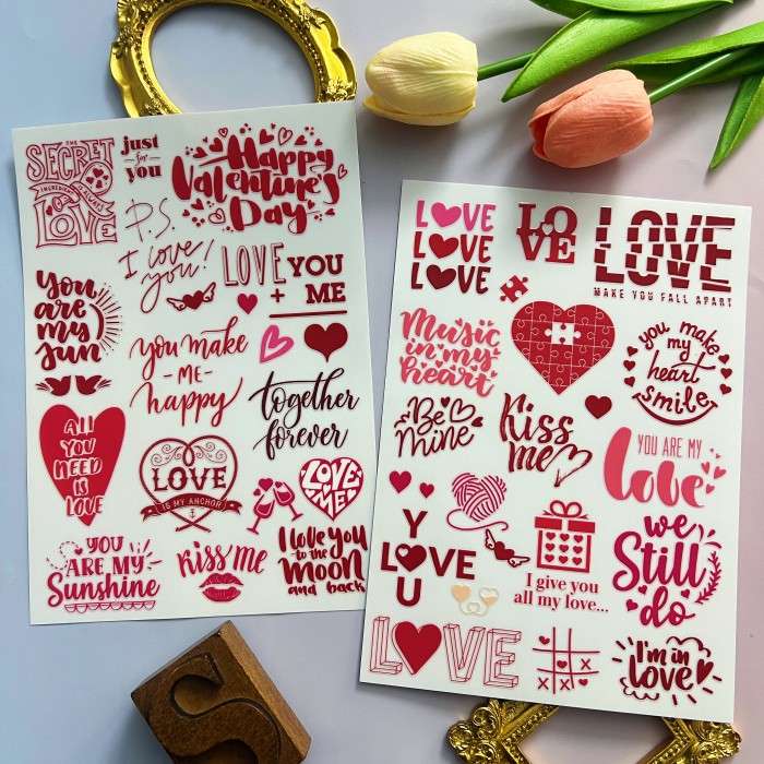 Valentine's Day Phrases Transfer Sticker