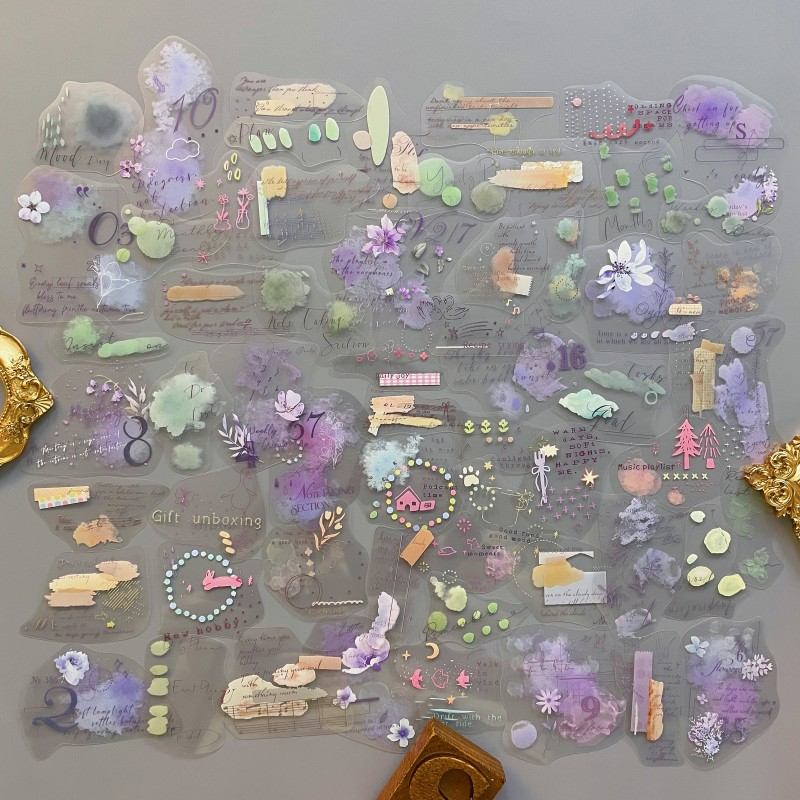 Watercolor Field Sticker 60PCS