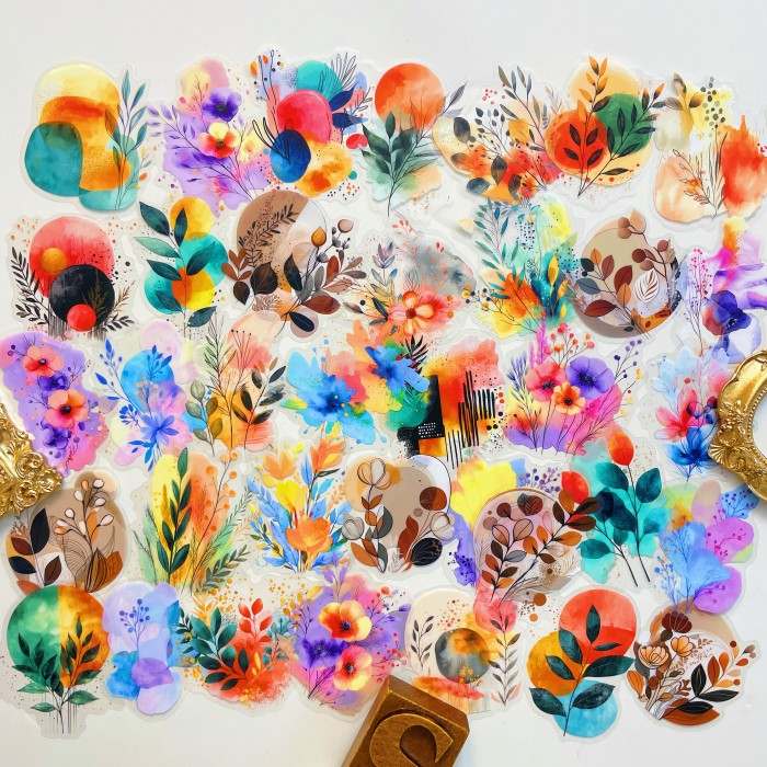 Foggy Flower Stem Sticker 36PCS