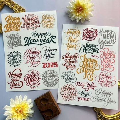 New Year Greetings Transfer Sticker