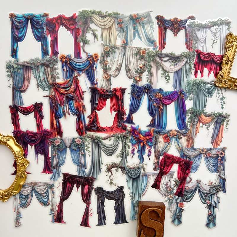 Sheer Curtain Sticker 32PCS