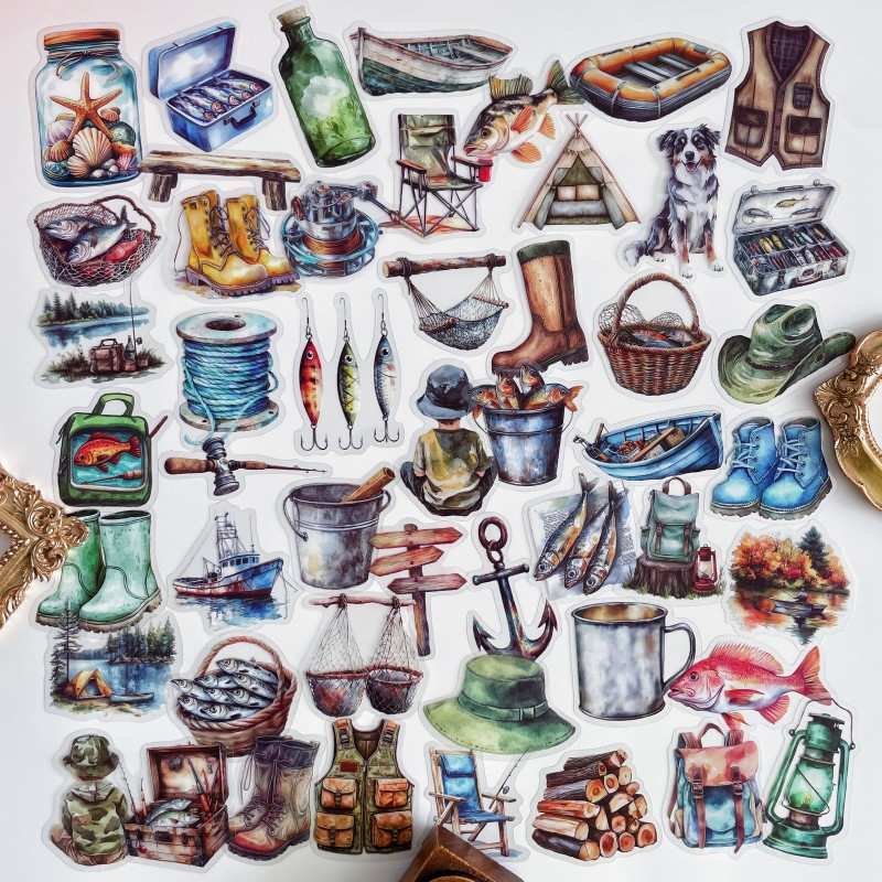 Fishing Day Sticker 50PCS