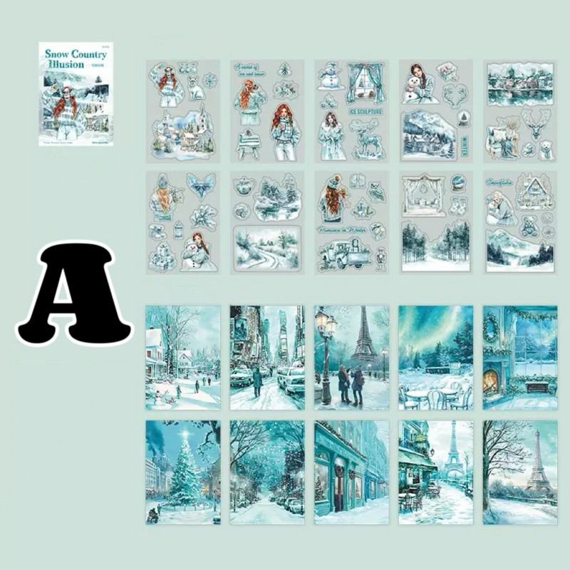 Snow Country Illusion Sticker Book 20Sheets